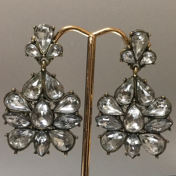 Sugarfix clear rhinestone earrings, pierced, 2” drop, high quality, sparkling - Picture 9 of 9